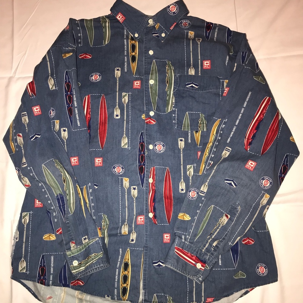 Vintage chaps Ralph Lauren kayak all over size L